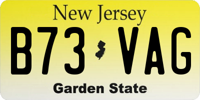 NJ license plate B73VAG