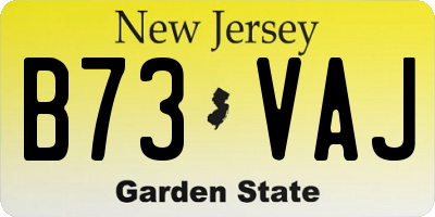 NJ license plate B73VAJ