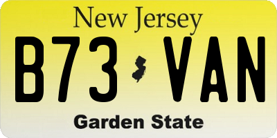 NJ license plate B73VAN