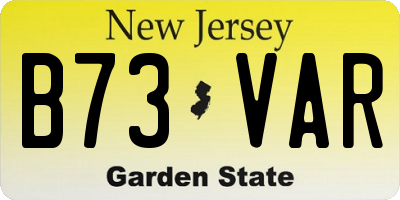 NJ license plate B73VAR