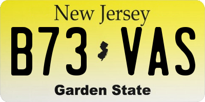 NJ license plate B73VAS