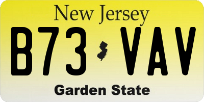 NJ license plate B73VAV