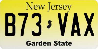 NJ license plate B73VAX