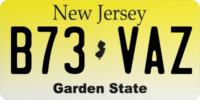 NJ license plate B73VAZ