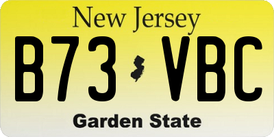 NJ license plate B73VBC