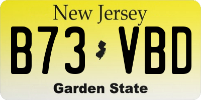 NJ license plate B73VBD