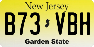 NJ license plate B73VBH