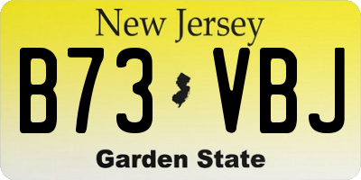 NJ license plate B73VBJ