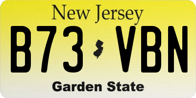 NJ license plate B73VBN