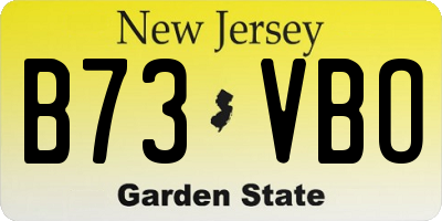 NJ license plate B73VBO