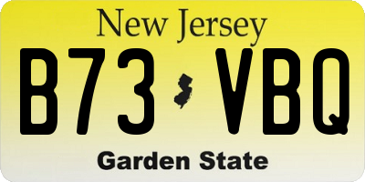 NJ license plate B73VBQ