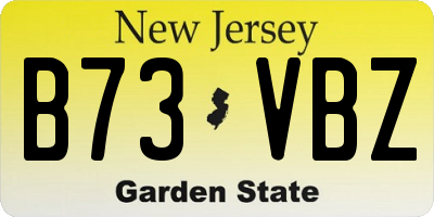 NJ license plate B73VBZ