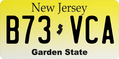 NJ license plate B73VCA