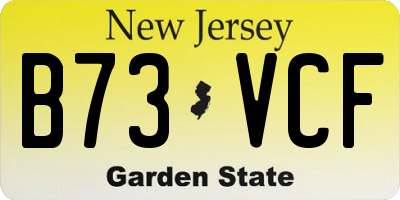 NJ license plate B73VCF