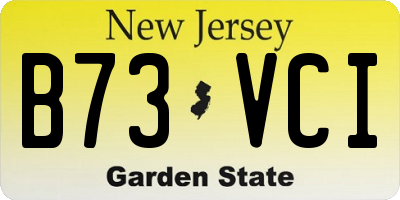 NJ license plate B73VCI