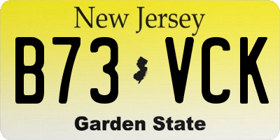 NJ license plate B73VCK