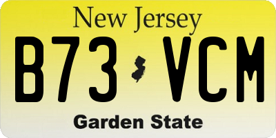 NJ license plate B73VCM