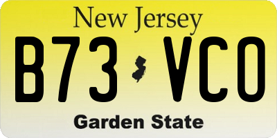 NJ license plate B73VCO