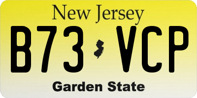 NJ license plate B73VCP