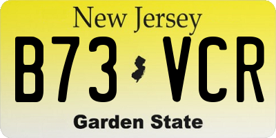 NJ license plate B73VCR