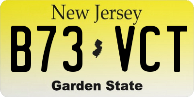 NJ license plate B73VCT