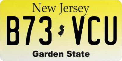 NJ license plate B73VCU