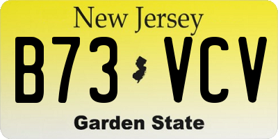 NJ license plate B73VCV