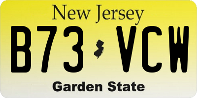 NJ license plate B73VCW