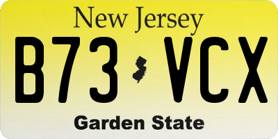 NJ license plate B73VCX