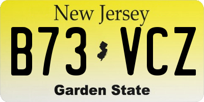NJ license plate B73VCZ