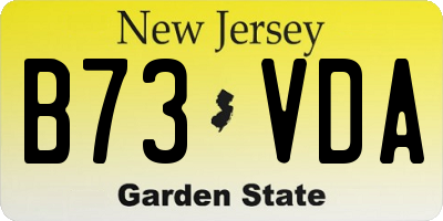 NJ license plate B73VDA