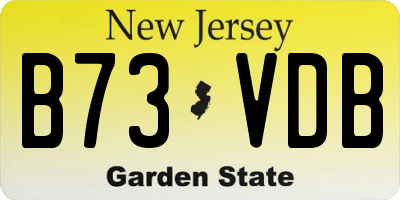NJ license plate B73VDB