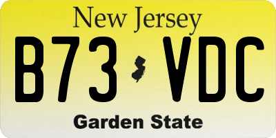 NJ license plate B73VDC