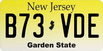 NJ license plate B73VDE