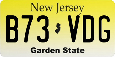 NJ license plate B73VDG
