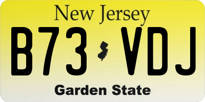 NJ license plate B73VDJ