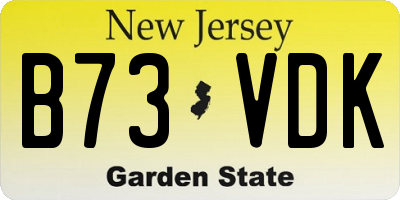 NJ license plate B73VDK