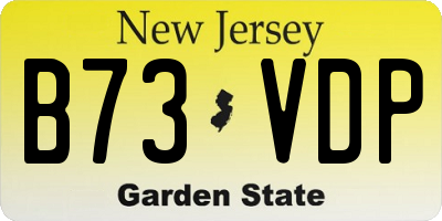NJ license plate B73VDP