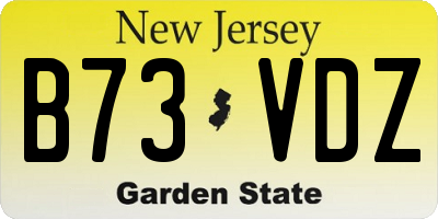NJ license plate B73VDZ