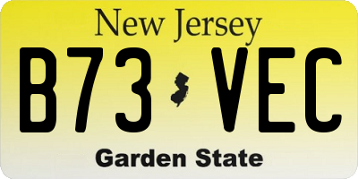 NJ license plate B73VEC
