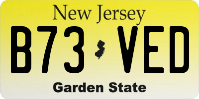 NJ license plate B73VED