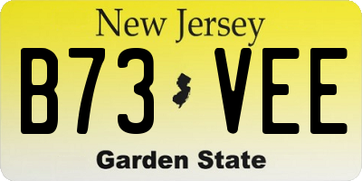 NJ license plate B73VEE