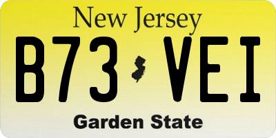 NJ license plate B73VEI