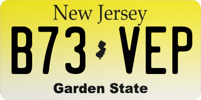 NJ license plate B73VEP