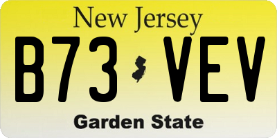 NJ license plate B73VEV
