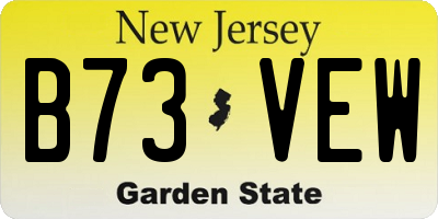 NJ license plate B73VEW