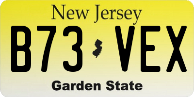 NJ license plate B73VEX