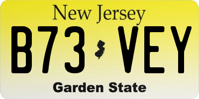 NJ license plate B73VEY