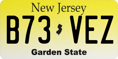 NJ license plate B73VEZ