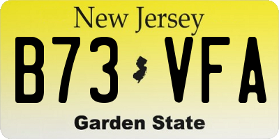 NJ license plate B73VFA